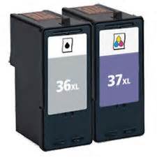 Lexmark 36XL, 37XL 2-Pack Combo High Yield Ink (Black, Color) $18 each